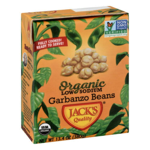 Jacks Quality Garbanzo Beans, Organic, Low Sodium