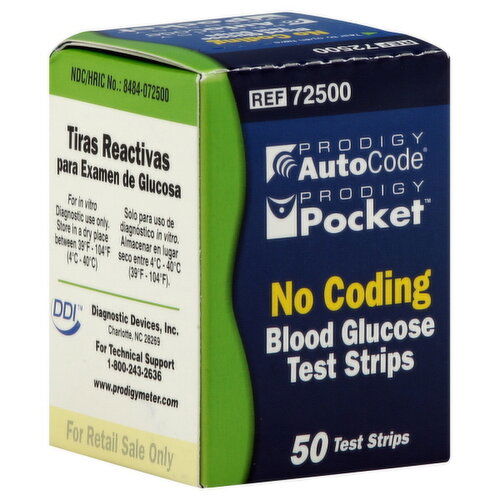 Prodigy Test Strips, Blood Glucose