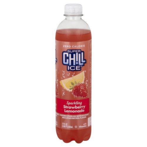 Super Chill Ice Sparkling Water Beverage, Strawberry Lemonade