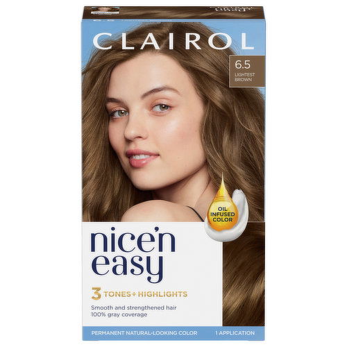 Nice’n Easy Hair Color, Permanent, Lightest Brown 6.5