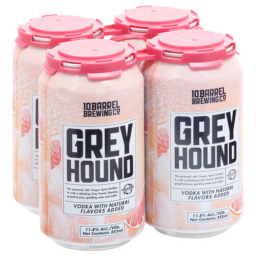 10 Barrel Brewing Vodka, Grey Hound, 4 Pack