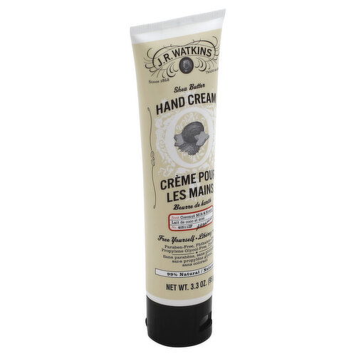 J.R. Watkins Hand Cream, Coconut Milk & Honey Scent, Shea Butter