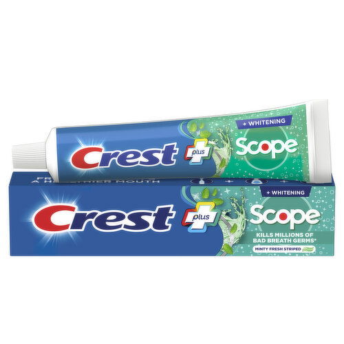 Crest Whitening Plus Scope + Scope Complete Whitening Toothpaste, Minty Fresh