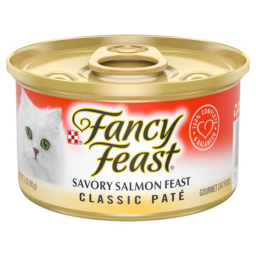 Fancy Feast Classic Pate Grain Free Pate Wet Cat Food, Classic Pate Savory Salmon Feast