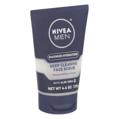 Nivea Men Face Scrub, Deep Cleaning, with Aloe Vera, Maximum Hydration