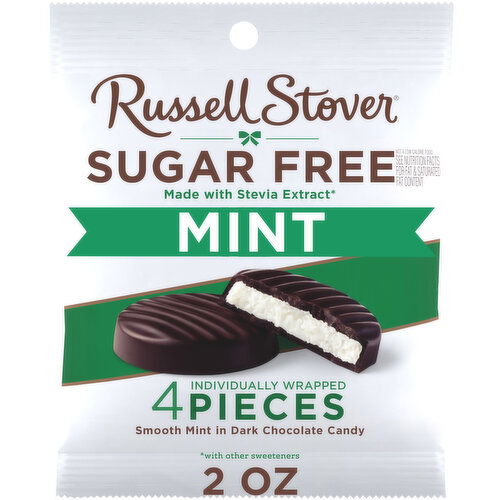 Russell Stover Dark Chocolate, Sugar Free, Mint