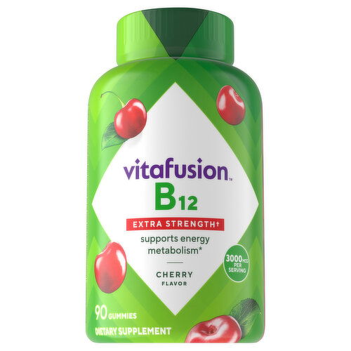 Vitafusion Gummies Extra Strength Cherry Flavor 3000 mcg B12