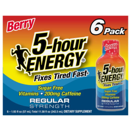 5-Hour Energy Regular Strength Berry 6 Pack Energy Shot