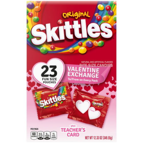 Skittles SKITTLES Original Fun Size Valentine's Exchange Chewy Candy, 23 Ct Box