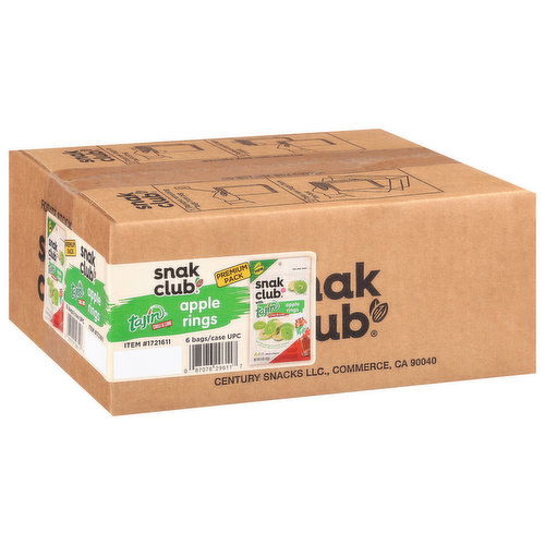 Snak Club Apple Rings, Tajin Chili & Lime Seasoned, Mild, Premium Pack