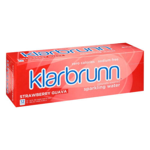 Klarbrunn Sparkling Water, Strawberry Guava, 12 Pack