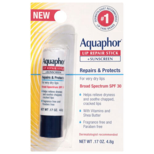 Aquaphor Lip Repair Stick + Sunscreen, Broad Spectrum SPF 30