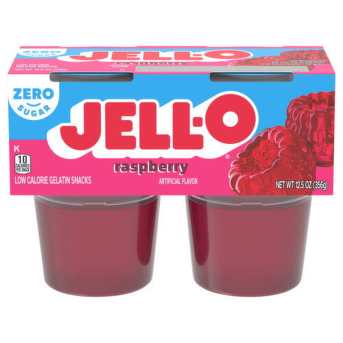 Jell-O Zero Sugar Raspberry Gelatin Snack Cups