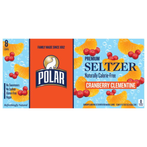 Polar Naturally Calorie-Free Premium Cranberry Clementine Seltzer