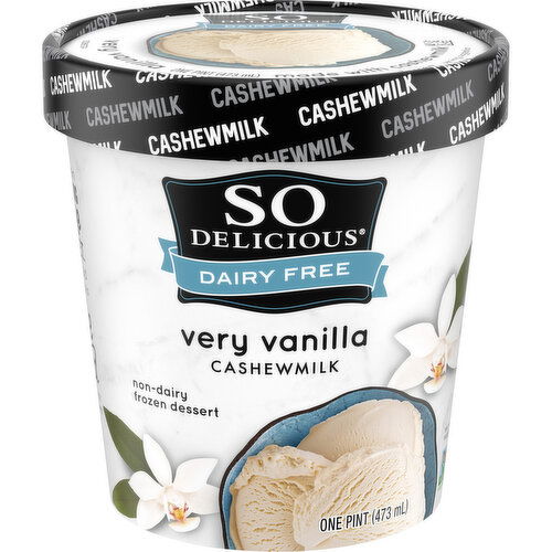 So Delicious Dairy Free Frozen Dessert, Non-Dairy, Very Vanilla, Cashewmilk