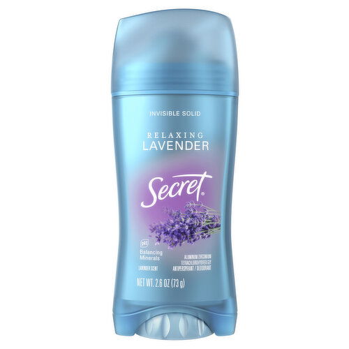 Secret Fresh Secret Fresh Invisible Solid Antiperspirant and Deodorant, Lavender Scent, 2.6 oz