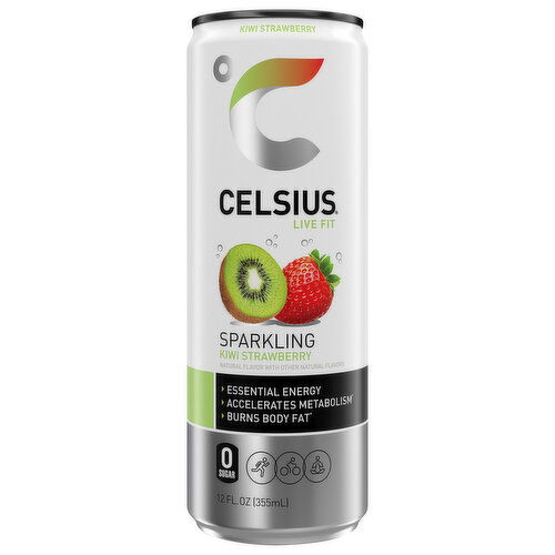 Celsius Live Fit Energy Drink, Sparkling, Kiwi Strawberry