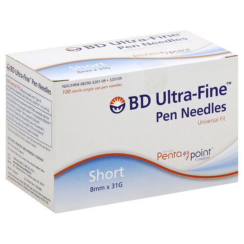BD Pen Needles, Ultra-Fine, Universal Fit, Short