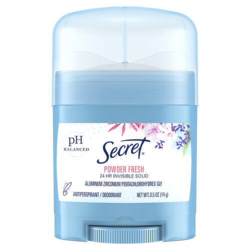 Secret Secret Invisible Solid Antiperspirant and Deodorant, Powder Fresh