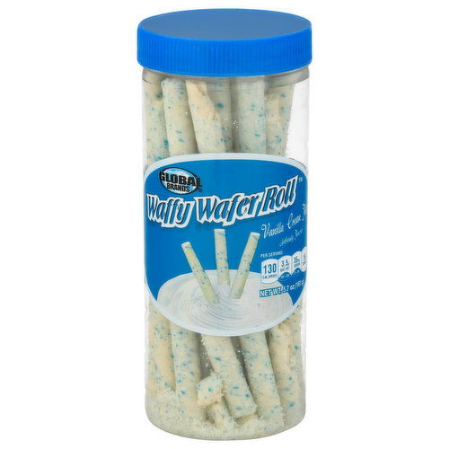 Global Brands Waffy Wafer Roll, Vanilla Cream Filled