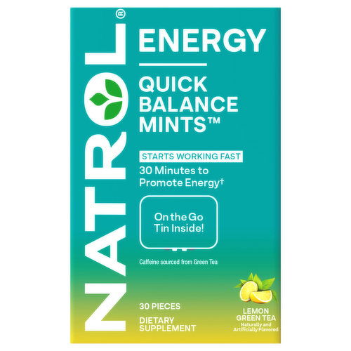 Natrol Quick Balance Mints, Energy, Lemon Green Tea