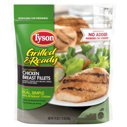 Tyson Grilled And Ready Grilled & Ready Grilled & Ready Fully Cooked Grilled Chicken Breast Fillets, 19 oz. (Frozen)