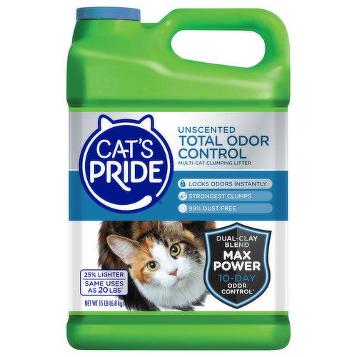 Cat's Pride Clumping Litter, Multi-Cat, Unscented, Total Odor Control