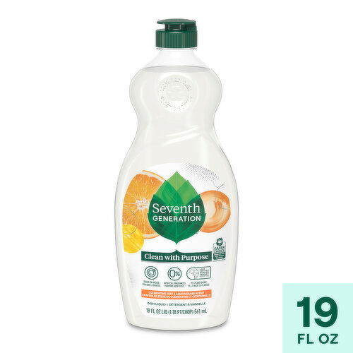 Seventh Generation Dish Liquid Soap Clementine Zest Lemongrass