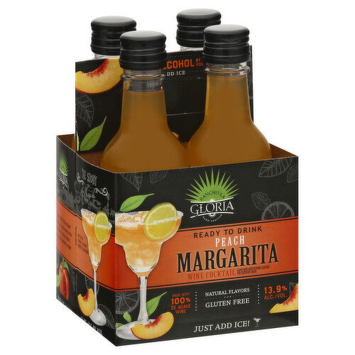 Rancho La Gloria Margarita, Peach, 4 Pack