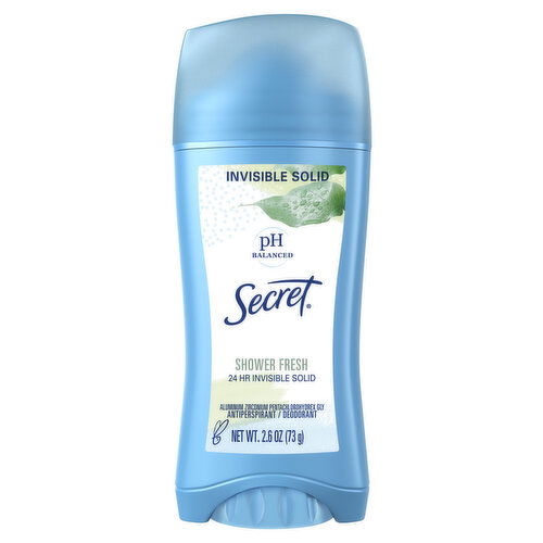 Secret Secret Invisible Solid Antiperspirant and Deodorant, Shower Fresh, 2.6 oz