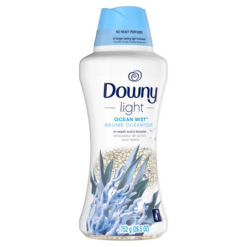 Downy Light Light Laundry Scent Booster Beads for Washer, Ocean Mist, 26.5 oz, with No Heavy Perfumes