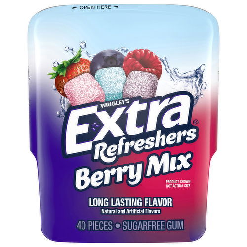 Extra Refreshers Gum, Sugar Free, Berry Mix