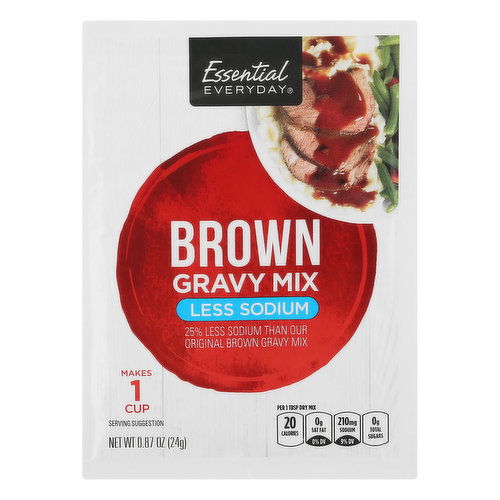 Essential Everyday Gravy Mix, Less Sodium, Brown