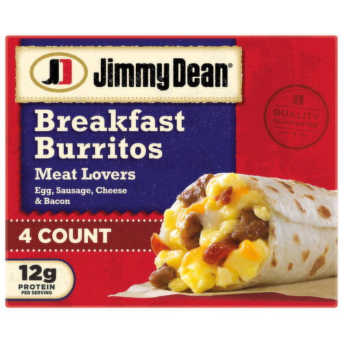 Jimmy Dean Breakfast Burritos Meat Lovers, Frozen