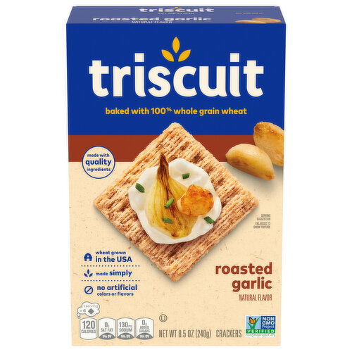 TRISCUIT Roasted Garlic Whole Grain Wheat Crackers