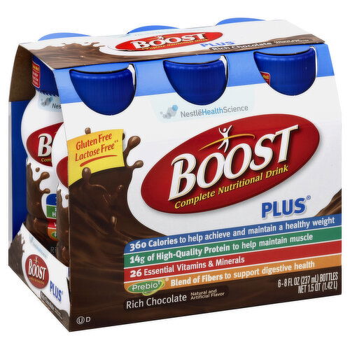 Boost Plus Nutritional Drink, Complete, Rich Chocolate