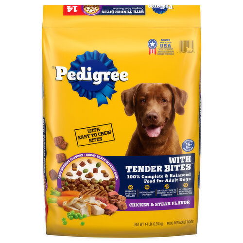 Pedigree With Tender Bites Adult 100% Complete & Balanced Chicken & Steak Flavor Food for Dogs