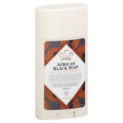 Nubian Heritage Deodorant, 24 Hour, African Black Soap