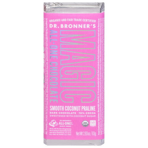 Dr. Bronner's Dark Chocolate, Smooth Coconut Praline