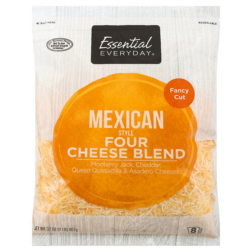 Essential Everyday Four Cheese Blend, Mexican Style, Fancy Cut