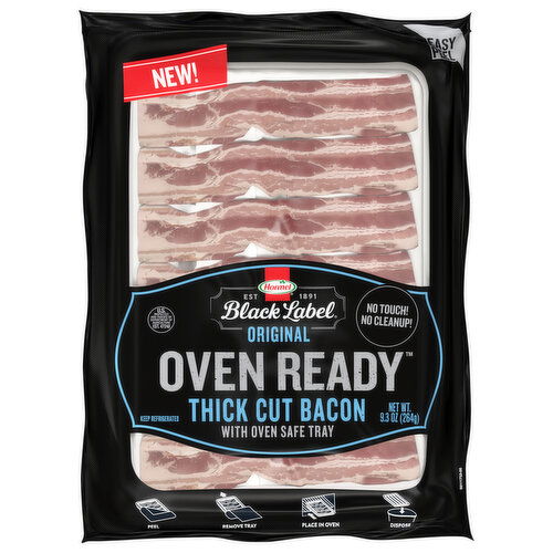 Hormel Black Label Bacon, Original, Thick Cut, Oven Ready