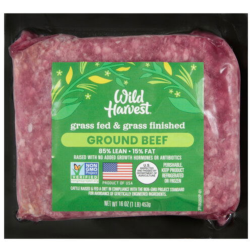 Wild Harvest Ground Beef, 85%/15%