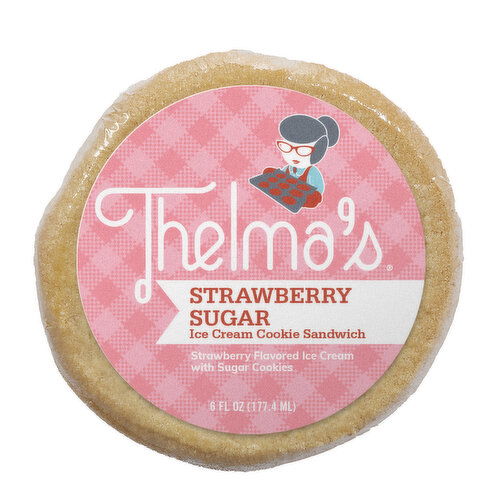 Thelma's 6 oz Ice Cream Sandwich Thelma's Strawberry Sugar Ice Cream Sandwich 6 Fluid Ounce