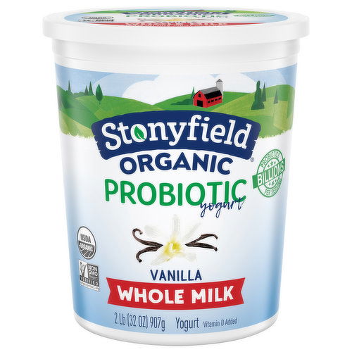 Stonyfield Organic Yogurt, Probiotic, Whole Milk, Vanilla