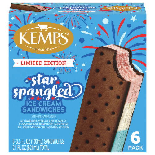 Kemps Limited Edition Star Spangled Ice Cream Sandwiches
