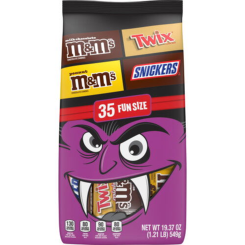 Mixed M&M'S, SNICKERS & TWIX Milk Chocolate Halloween Candy, 19.37 Oz Bulk Bag