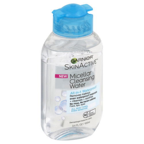 Garnier SkinActive Cleansing Water, Micellar, All-in-1 Waterproof