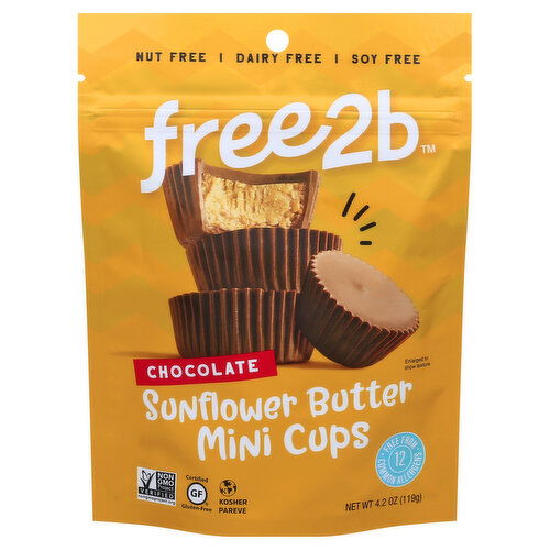 free2b Sunflower Butter Mini Cups, Chocolate