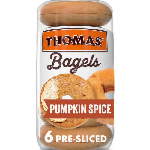 Thomas' Pumpkin Spice Pre-sliced Bagels, 6 count, 19 oz
