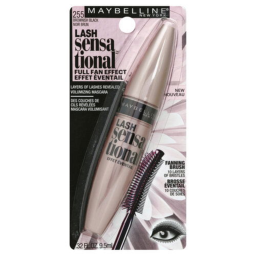 maybelline Lash Sensational Mascara, Washable, Brownish Black 255